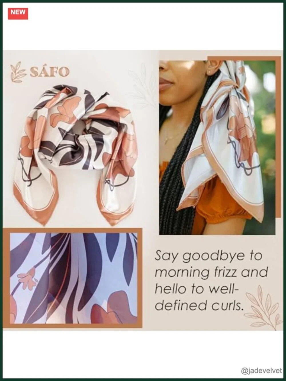 Floral Silk-Satin Scarf - Overnight Curl Protection - Lightweight
